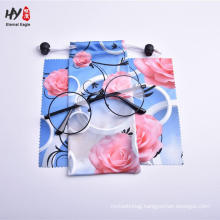 Microfiber soft drawstring closure pouch with custom print